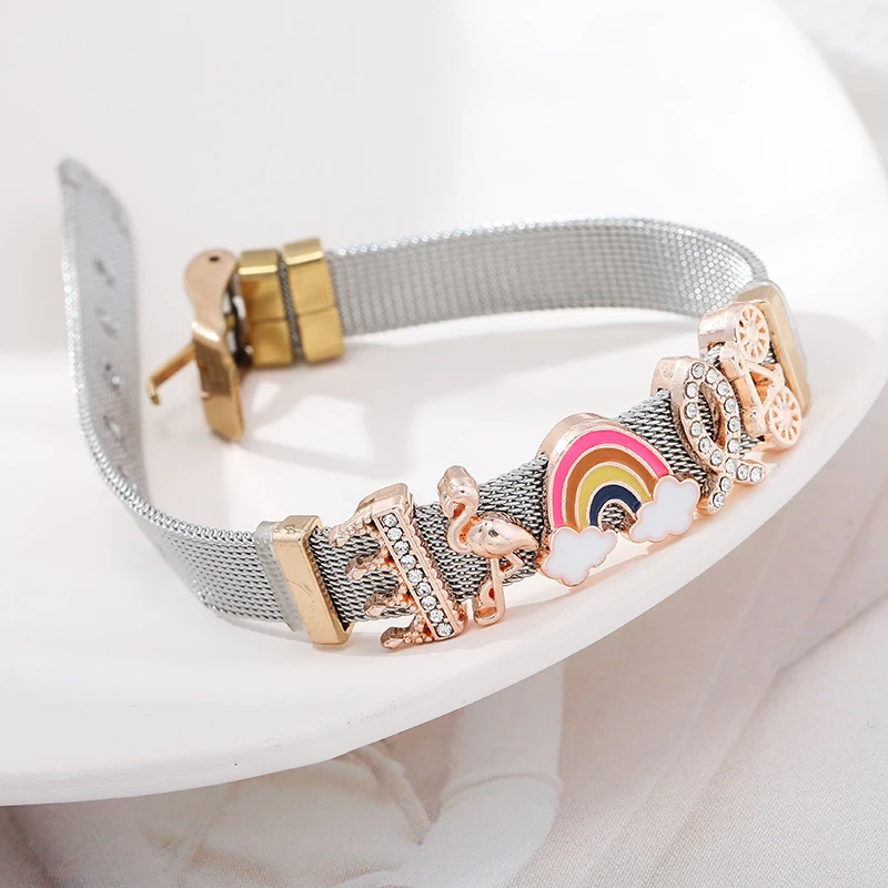 Браслет талисман BAOPON из нержавеющей стали для мужчин и женщин изящный сетчатый с