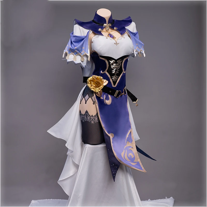 Аниме игра Genshin Impact Lisa Witch of Purple Rose Dress Uniqu Uniform Cosplay Костюм Хэллоуин для женщин