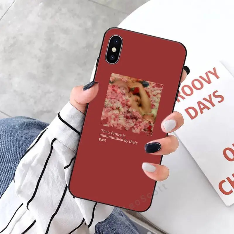 

Retro red pattern art lyrics Phone Case for iPhone 11 12 mini pro XS MAX 8 7 6 6S Plus X 5S SE 2020 XR