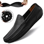 Туфли мужские кожаные без застежки, роскошные трендовые повседневные Формальные лоферы, Мокасины, итальянская обувь для вождения, черные кроссовки, 2021