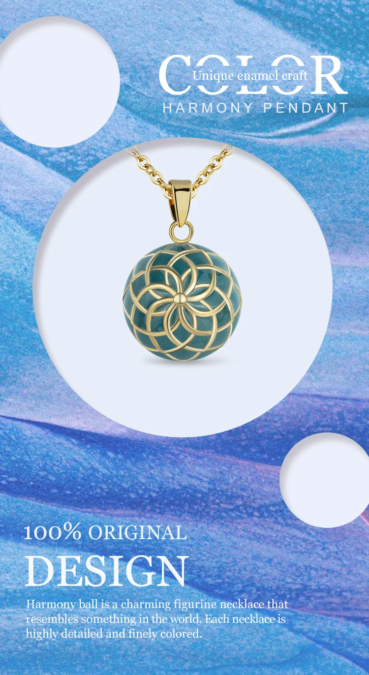 Eudora Harmony Gold green Flower Ball Necklace Chime ball Maternal bola bell appease fetal prenatal bell pregnant women Jewelry