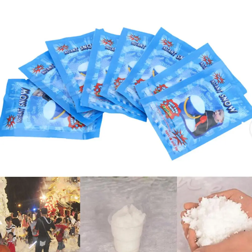1 упаковка искусственный снег Instant Snow Powder искусственный Снеж. Порошок пушистый Снежинка супер абсорбент «Холодное сердце» вечерние Волшебная бутафория для рождественской вечеринки декор E