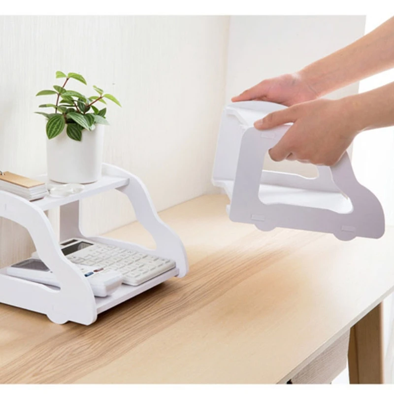 

Living Room Wall-mounted Punch-free Storage Shelf Bedroom Router Storages Rack X37B