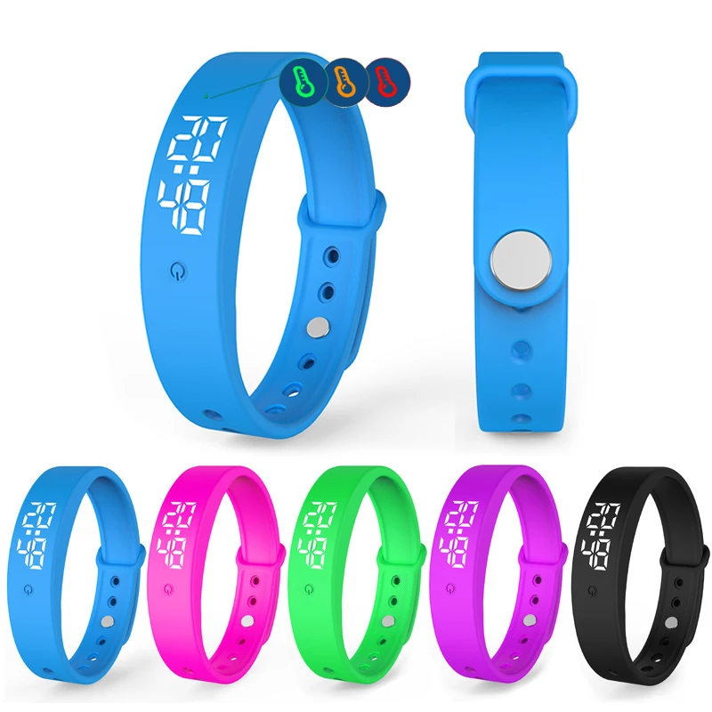 

V9 Smart Bracelet With Temperature Measurement All-weather Monitoring Body Fever Intelligent Vibration Reminder Smart Wristband