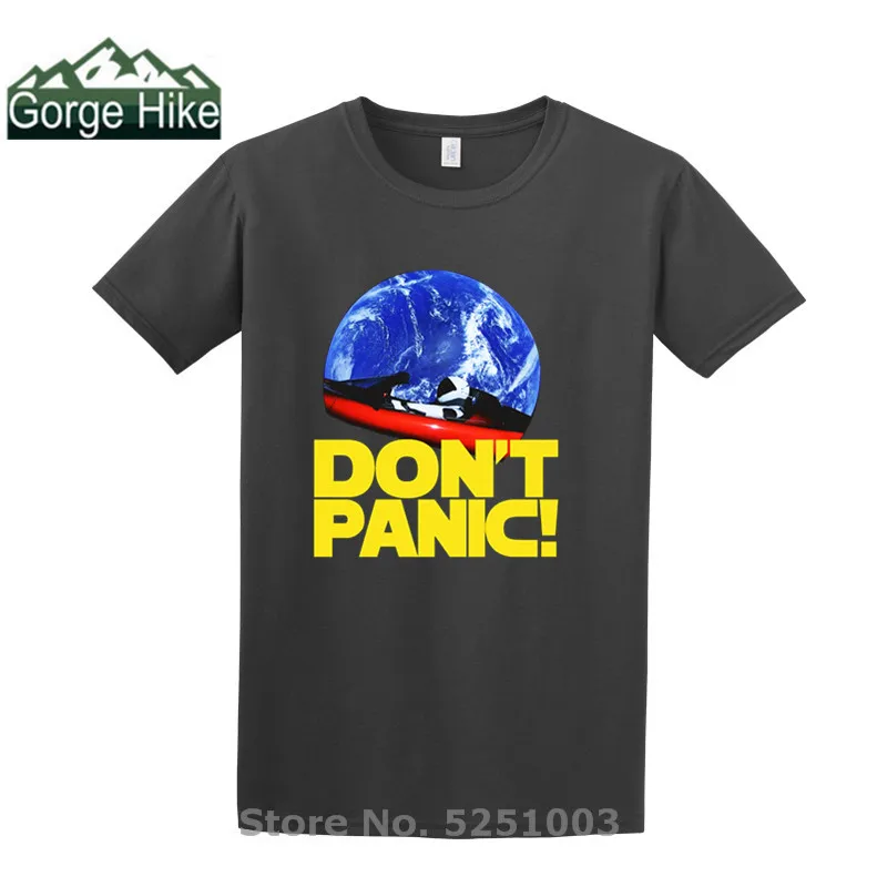 Футболка SpaceX футболка Elon Musk Мужская с надписью Don't Panic тяжелым соконом StarmanX Expose