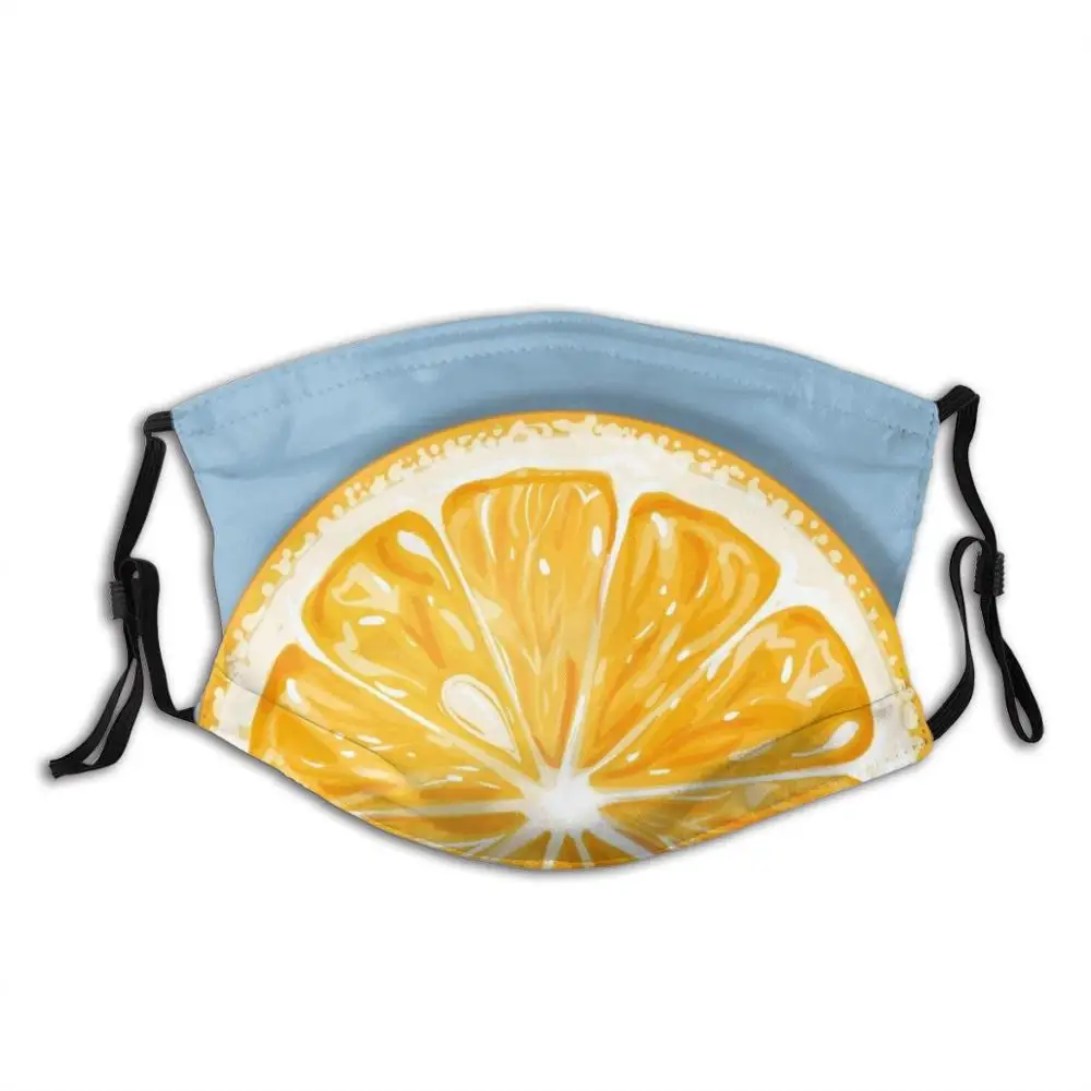

Апельсиновая забавная крутая Тканевая маска в стиле поп-арт, апельсиновые фрукты, современный городской минималистичный летний декор, декоративные простые цитрусовые