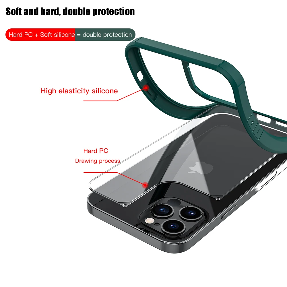KEYSION Fashion Clear Shockproof Case for iPhone 13 12 Pro Max Transparent Silicone Phone back Cover for iPhone 12 12 Mini
