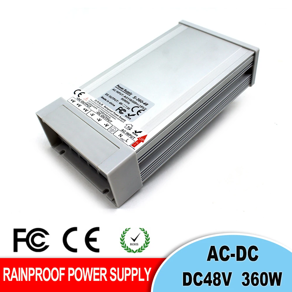 Водонепроницаемый DC48V 3.8A 180 W переключатель питания драйвер AC110 220 v к DC 48 V открытый