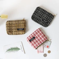 small fragrance houndstooth coin purse female cute mini wallet student coin transportation card clutch cosmetic storage bag