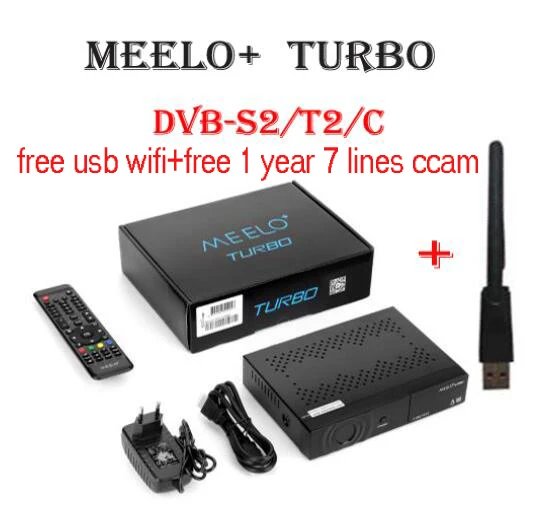 USB WIFI CCAM MEELO TURBO такой же как MEELO+ ONE PRO 1080P DVB-S2 спутниковый ресивер H.265/HEVC/AVC Linux телеприставка поддержка YouTube cam Enigma2 - Цвет: USB WIFI CCAM