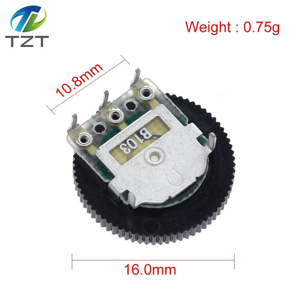 TZT 10 шт. B103 16x2 мм 10K Ом двойной циферблат конический объем колеса дуплекс