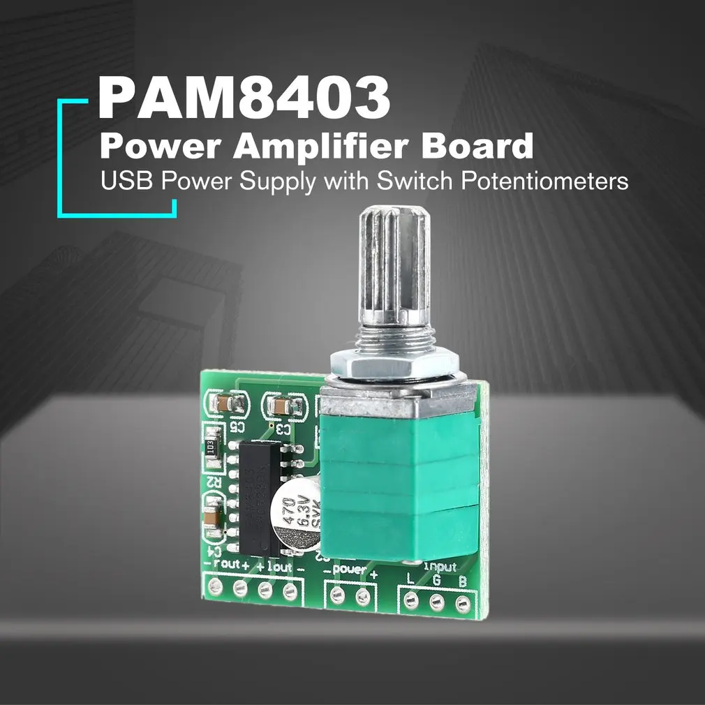 Mini PAM8403 DC 5 В 2 канала USB источник питания Hifi плата цифрового аудио усилителя с
