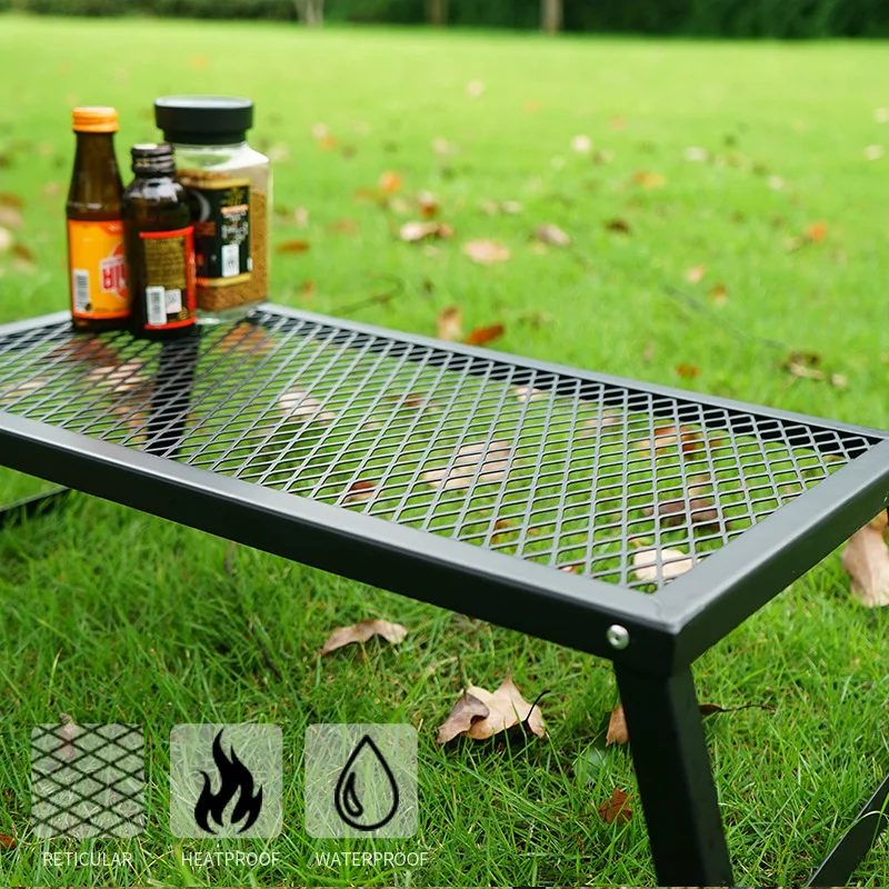 

Net Folding Camping Table Waterproof Outdoor BBQ Backpacking Iron Desk Furniture Computer Portable Durable Barbecue Lightweight