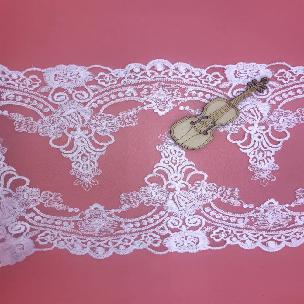 21-сантиметровая европейская лента для свадебных аппликаций с вышивкой кружева для занавесок, скатертей, чехлов, невестиного самостоятельного шитья одежды/аксессуаров.