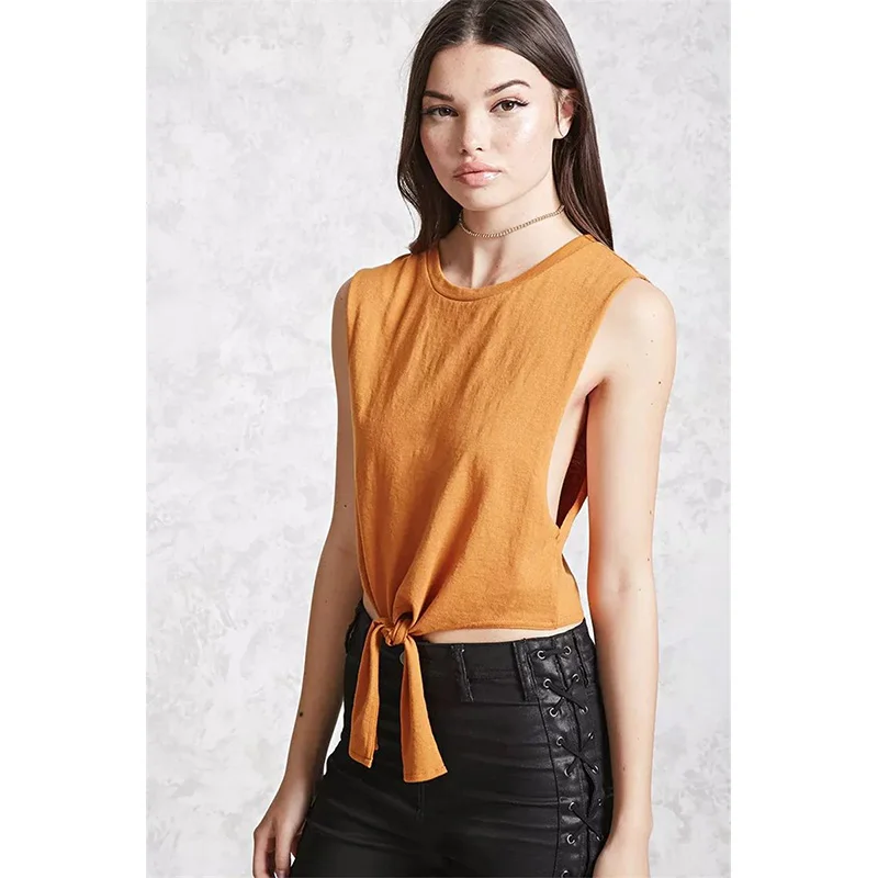 Женский Свободный Топ без рукавов повседневный однотонный топ большого размера