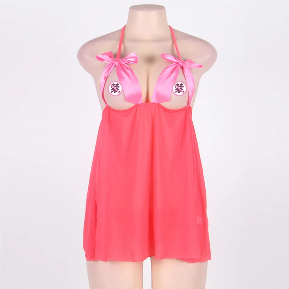 

Sexy nightdress European and American large size sexy lingerie sexy pajamas women lace suspenders nightdress