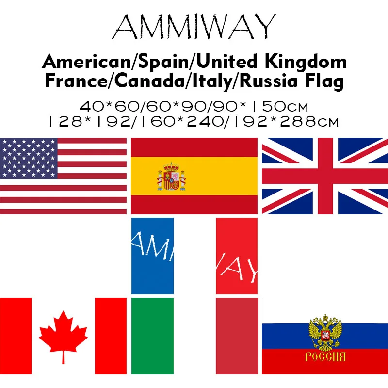 AMMIWAY флаг и баннеры любого размера американский Испания Великобритания Франция