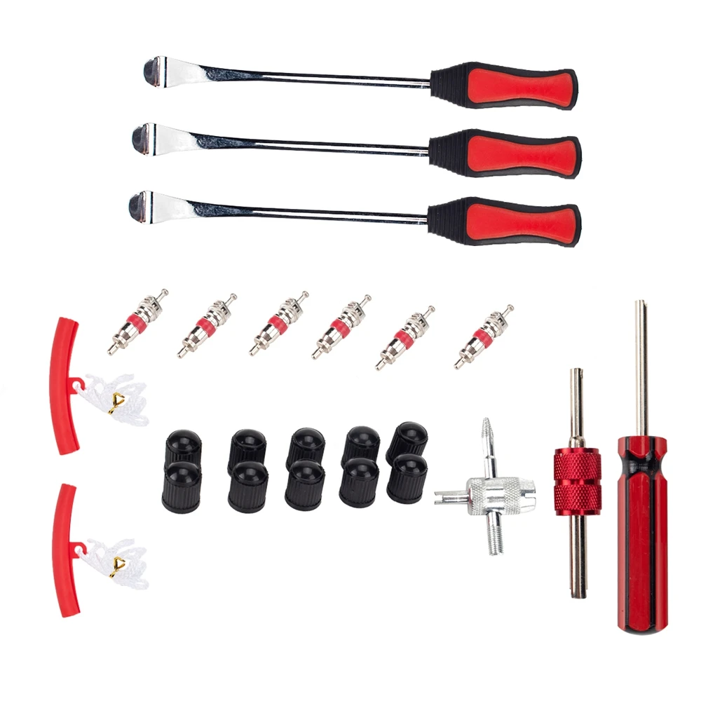 

24pcs Tire Change Tool Set Tire Dismounting Mounting Kit Tyre Spoon Lever Tools Rim Protector Sheaths for Motorcycle Car