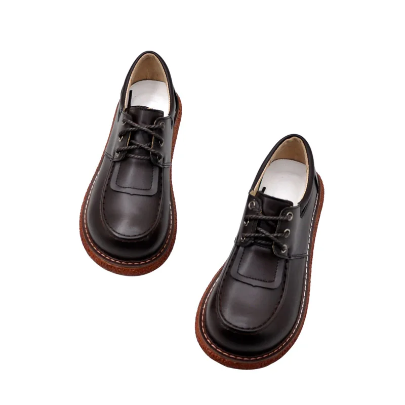 

2020 new lace-up big toe shoes flat casual doll shoes women's platform low-top single shoes shallow mouth lazy shoes
