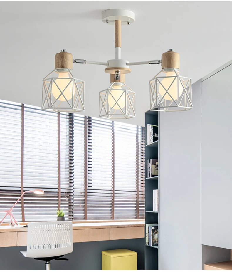 BOTIMI Lustre деревянная люстра для железный абажур для гостиной светодиодный люстра освещение люстры Para Sala De Jantar домашняя лампа
