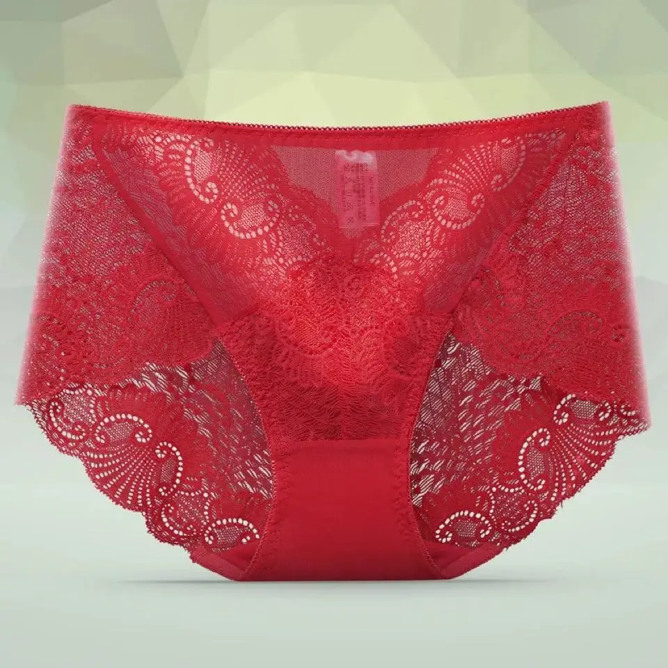 

Cotton Women Panties Transparent Sexy Lace Underwear for Female Net Yarn Floral Lady Lingerie Ice Silk Briefs 7 Solid Colors