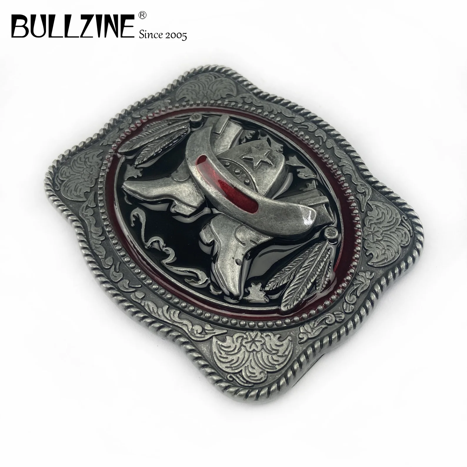 В Bullzine ковбойские сапоги пряжки ремня с оловянной отделкой FP-03393 подходит для