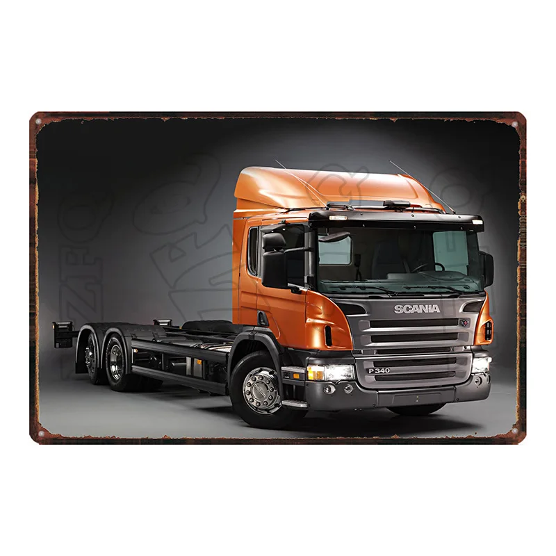 【YZFQ 】винтажные знаки металлический грузовик Scania гаражные постер на стену для