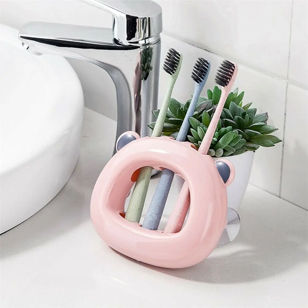 pink2 1 шт. мультяшная присоска держатель для зубных щеток Фламинго присоска 2 положения крючки для зубных щеток аксессуары для ванной комнаты настенный держатель - Цвет: pink2