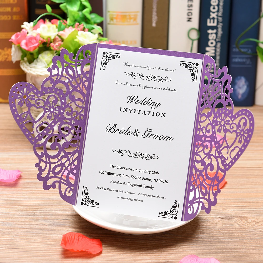 10 шт. Пригласительные открытки золотые красные белые роскошные цветочные