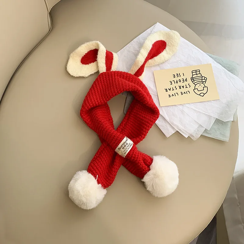 

Fashion Unisex Baby Scarf With Rabbit Ear Cotton Knitted Kids Girls Scarf Solid Winter Warm Scarves Children Boy Girl Scarf