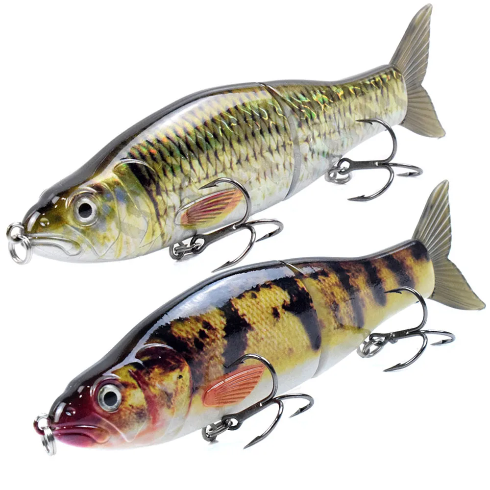 165MM 56G Hard Jointed Glide Bait Fishing Lures Floating 3D Eyes Sharp Hooks Slide Swimbait For Piceus Bass Herring Soft Tail