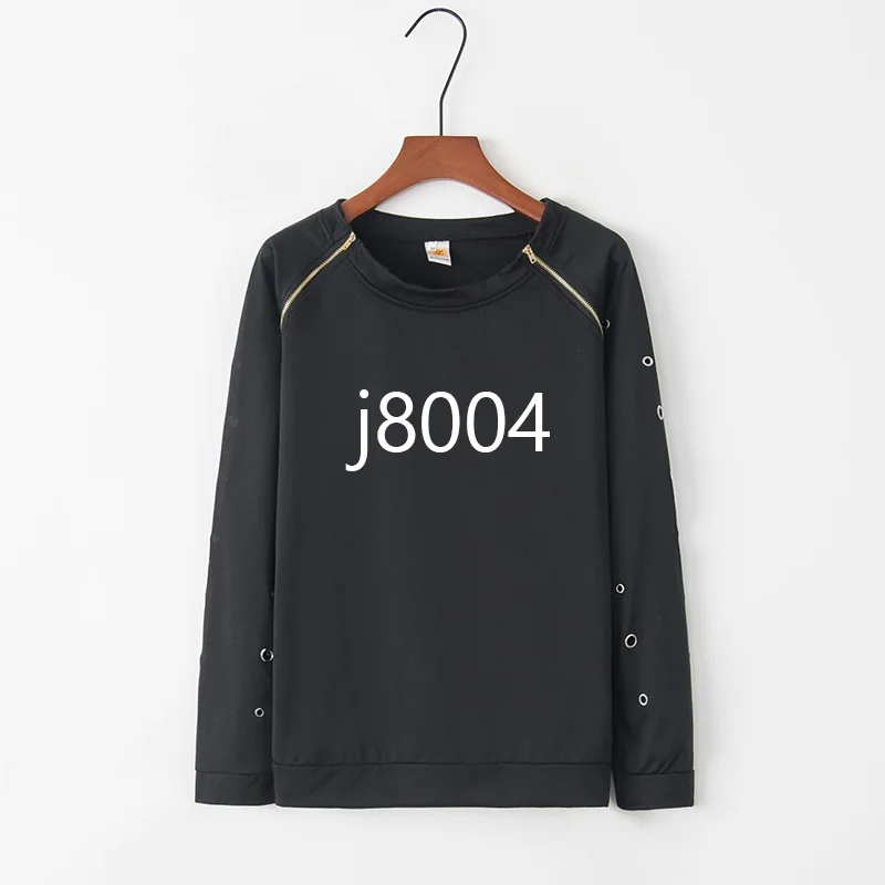 New Fashion Kawaii Kawaii Logo Letter Print For Women Autumn Loose Casual Black O-Neck Tee Shirt Female Long Sleeve To