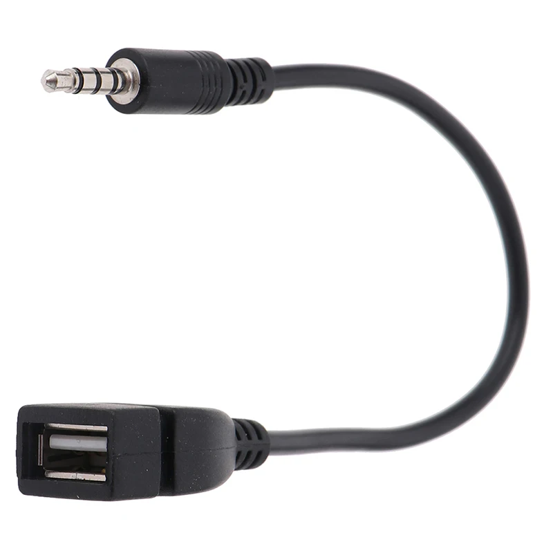 3.5mm Black Car AUX Audio Cable To USB Audio Cable Car Electronics for Play Music Car Audio Cable USB Headphone Converter
