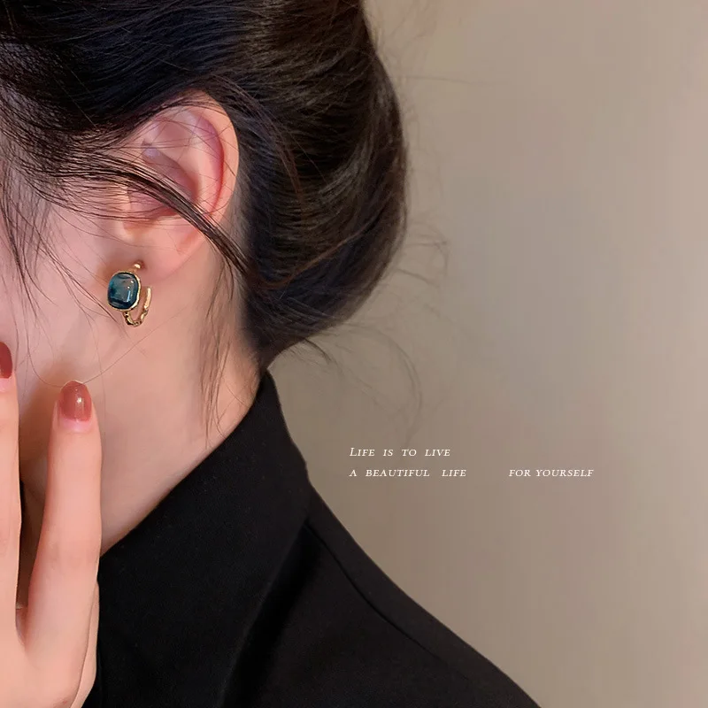 Модные французские винтажные простые серьги с опалом женские офисные