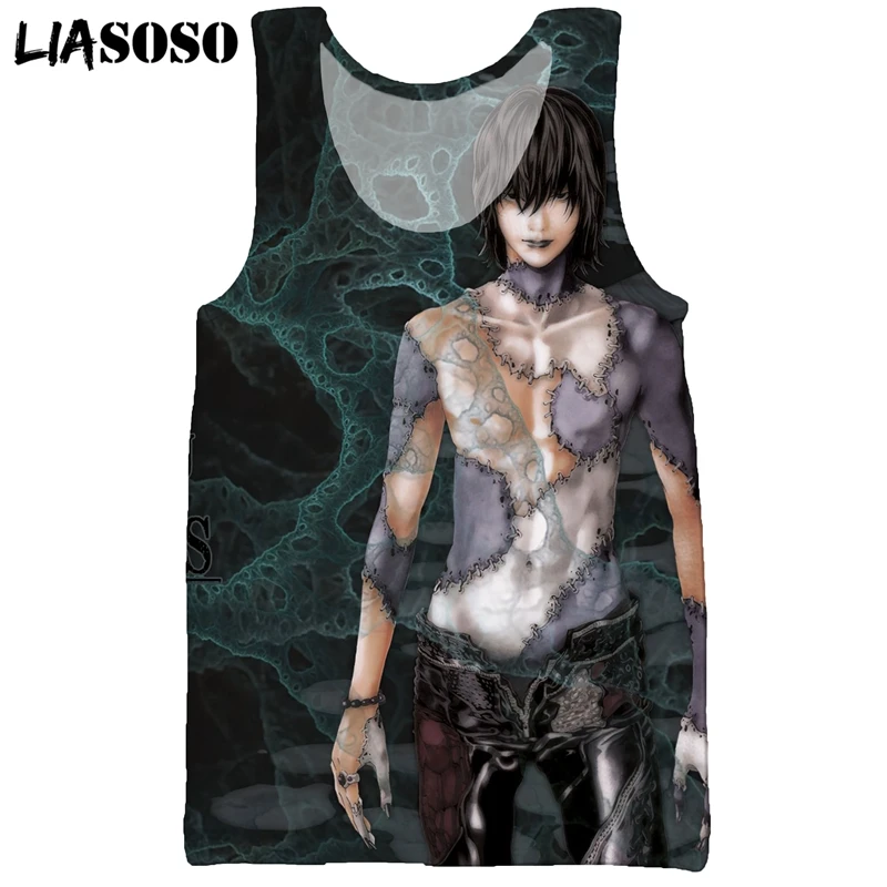 

LIASOSO 3D Print Men's Japan Anime Death Note Summer Casual Fashion Beach Vest Sleeveless Hip Hop Cool Street Tank O-neck Top