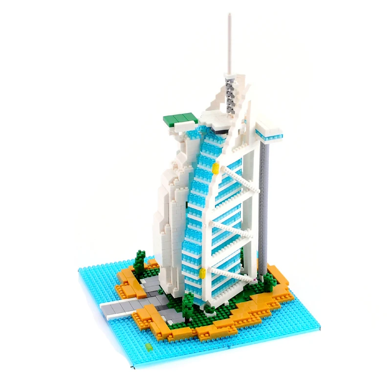 YZ 052 всемирно известная архитектура Burj Al арабский отель 3D модель Мини Алмазный