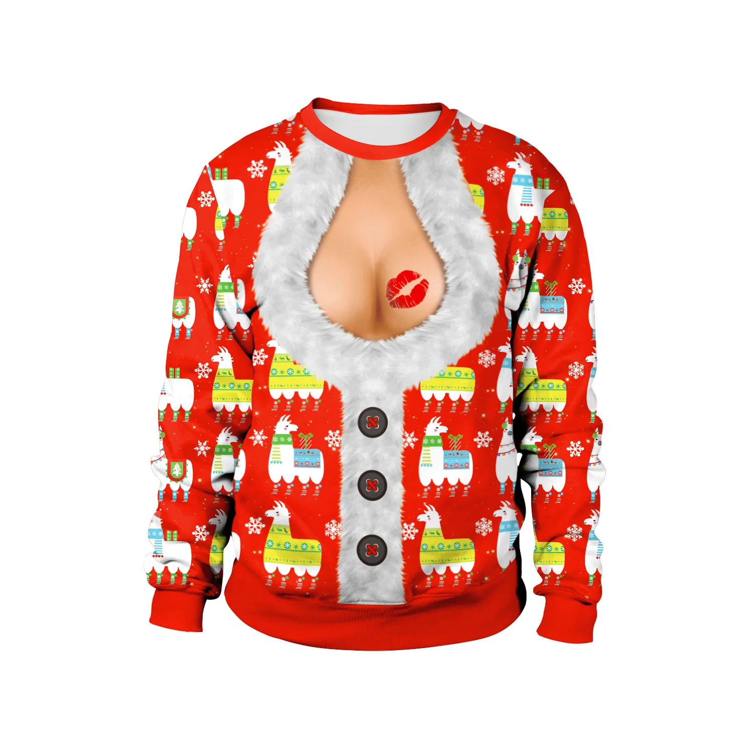 Size B New listing Christmas Sweaters Stylish Unisex Men Women Santa Claus Ugly Christmas Sweater Novelty Sexy RED Retro Sweater - Цвет: Size B