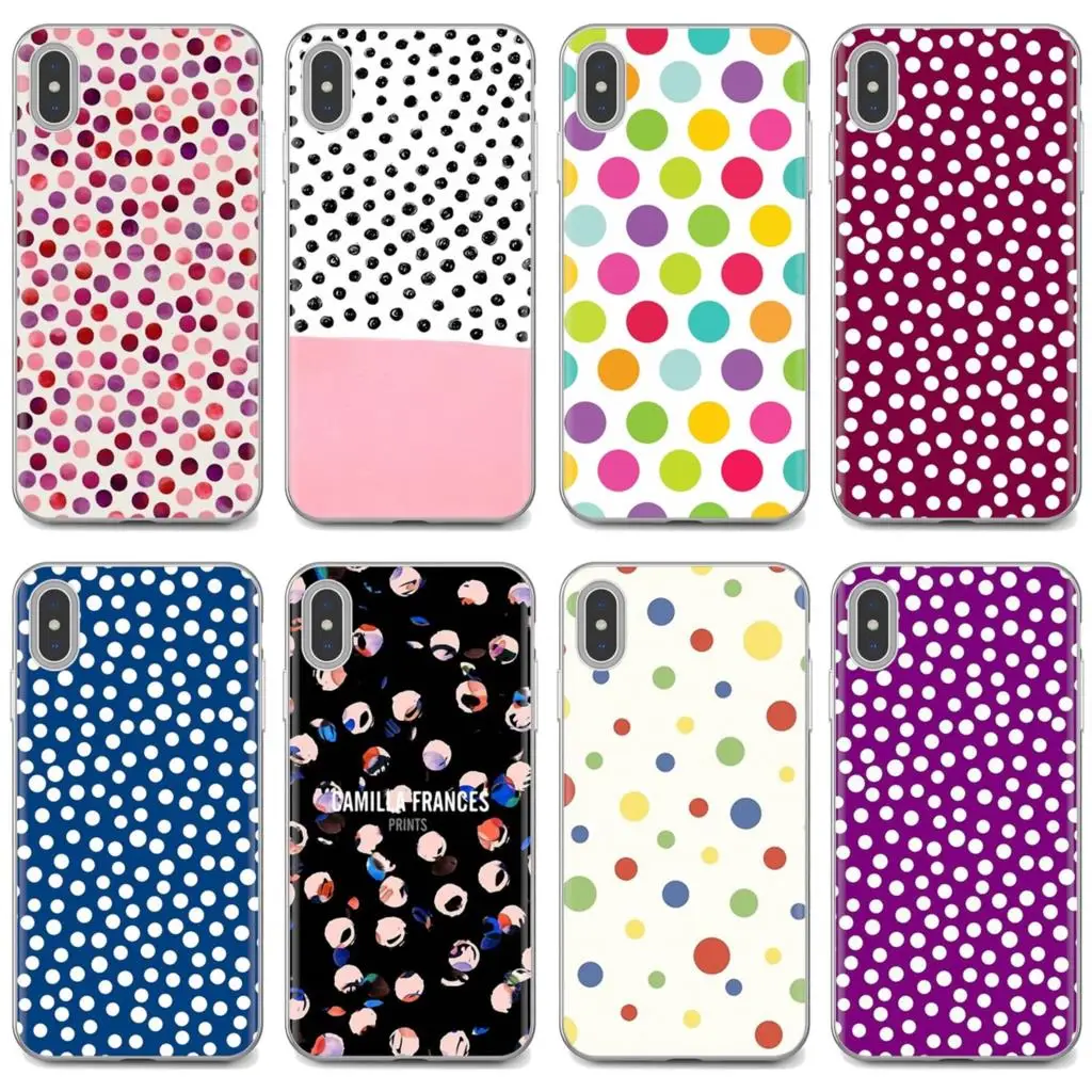 

Polka Dots For iPhone 10 11 12 13 Mini Pro 4S 5S SE 5C 6 6S 7 8 X XR XS Plus Max 2020 Loving Silicone Phone Case