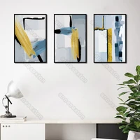 nordic style canvas painting wall poster abstract sum of deep or light colors blue yellow black grey for home room wall decorati