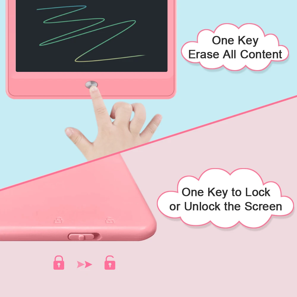 

10 inchColorful LCD Writing Tablet for Kids Drawing Painting Pad Electronic Blackboard Doodle Scribbler Board Boys Girl's Gift