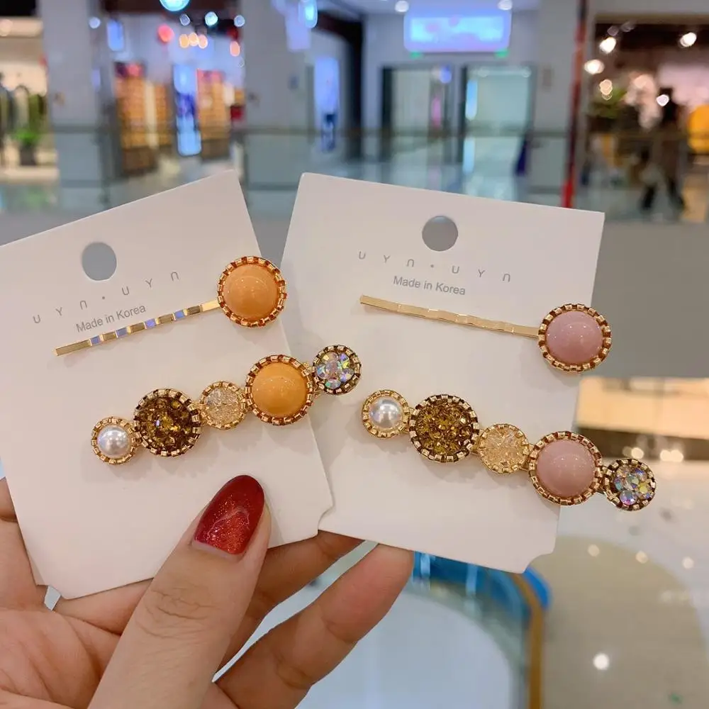 2 шт./компл. супер ткань жемчужины горный хрусталь для волос заколки Для женщин