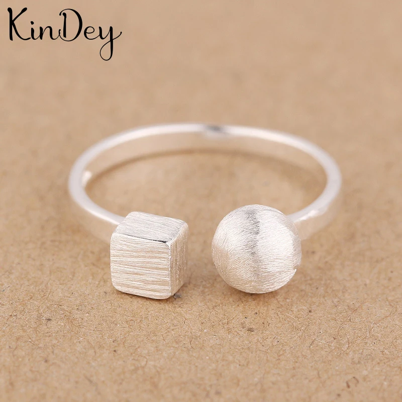 Винтажные серебряные кольца Kindey в стиле ретро с кубом для женщин обручальные