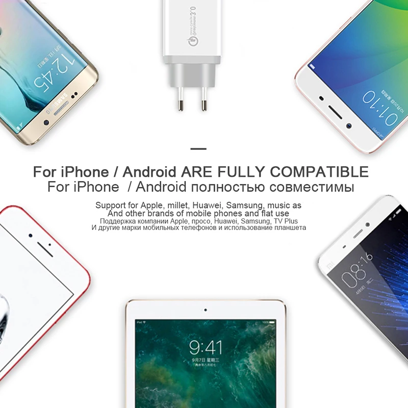 Oppselve Универсальный 18 Вт Быстрая зарядка 3 0 для iPhone XS R X 8 7 EU вилка Мобильный