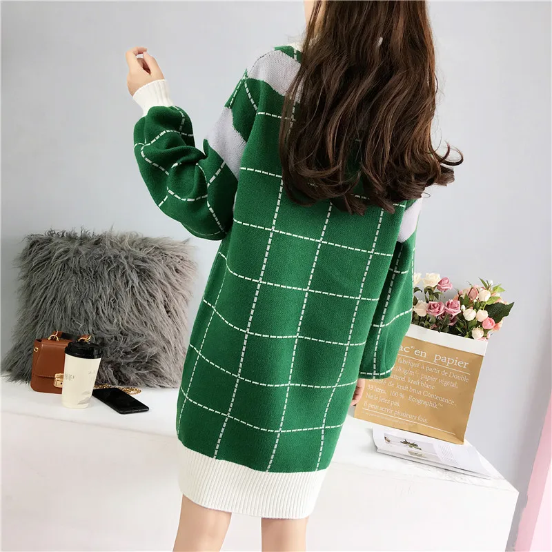 Осень зима длинный рукав простой высокий Сплит вязаный пуловер 2019 свитер женский