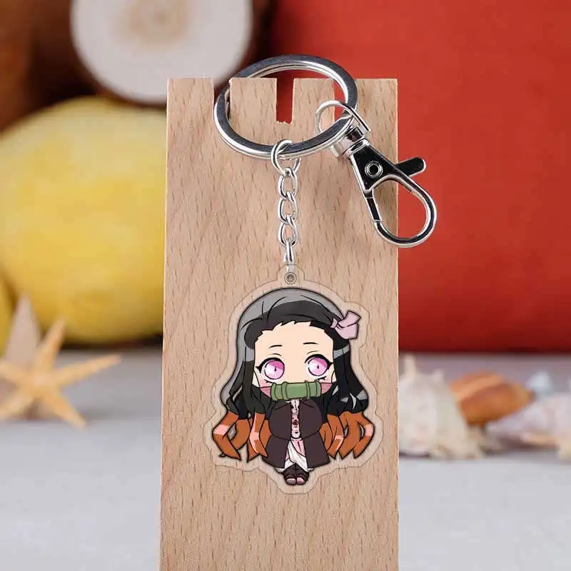 style 10 LXJERY Demon Slayer мультфильм аниме брелок двухсторонний акриловый брелок школьный декор кулон брелок - Цвет: style 10