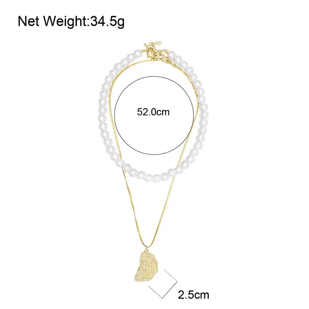 

Lifefontier Fashion Multi Layered Pearl Choker Necklace Collar Irregular Geometric Pendant Long Chain Necklaces 2020 Bijoux Gift