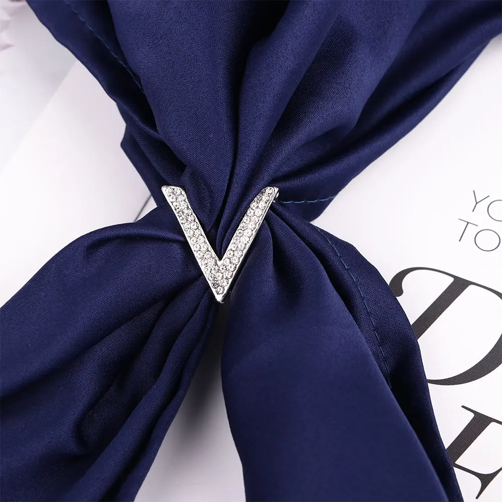 Модный шарф кольцо инкрустированная стразами брошь шаль Пряжка женский