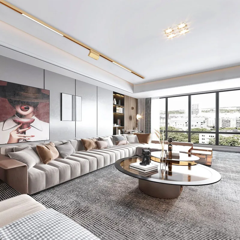 Золотая Современная Магнитная направляющая для освещения 0 5 м 1 комнатное