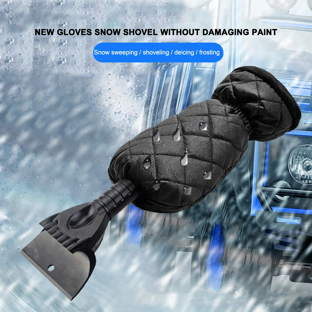 

Telescopic Car Snow Shovel Scraper Car Ice Scraping Remover with Warm Gloves for Outdoor Personal Car Parts Cleaning