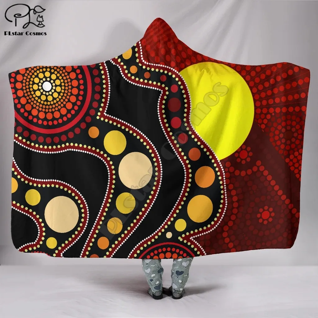 Коренным флаг ручной работы с рисунком капюшоном и одеяло для взрослых детей из